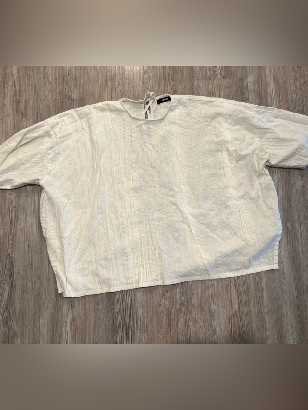 Toit Volant Esme gauzy Lightweight Cream Textured Knit Top one size